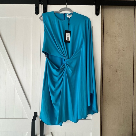 NWT Halston Women’s Daniela Jersey Side Twist Mini Dress in Blau in size 8 - Picture 3 of 9